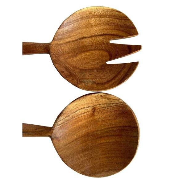 Handcrafted Wooden & Marble Salad Serving Set - Spoon & Fork - Picture 6 of 6
